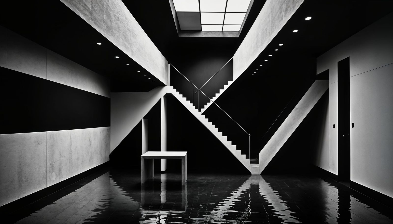 Moody, high-contrast, avant-garde image with abstract shapes, forms, and textures, inspired by the styles ...  by @Jokavld