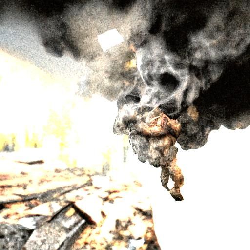 Smoking smoldering human bodies in rubble escape from Tarkov surrealism ...