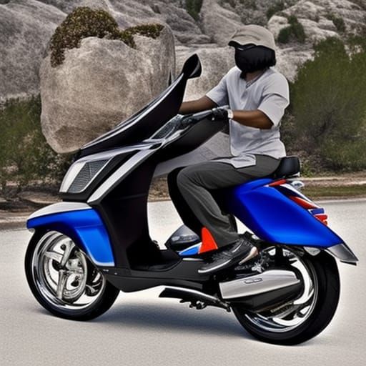Ein Piaggio Mofa aus led