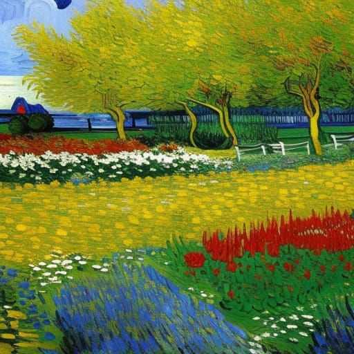 Van Gogh flower garden