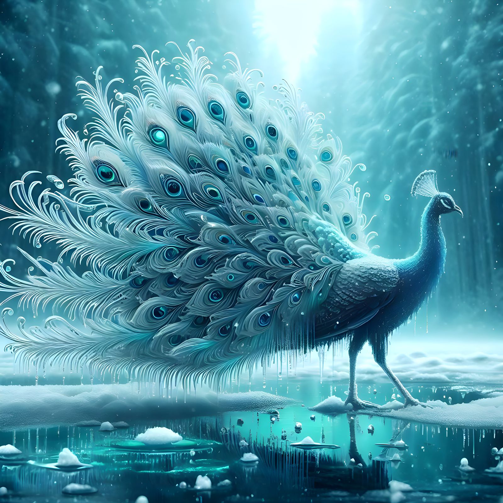 Peacock Of Ice And Snow