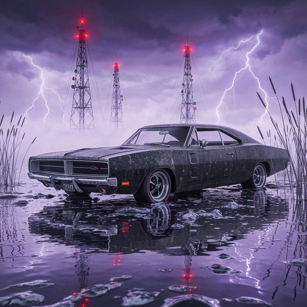 A weathered 1969 Dodge Charger  by @Twiggles