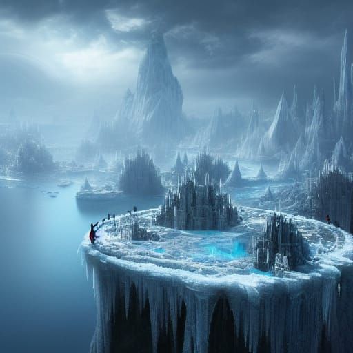 frozen floating islands  by @Aquilla