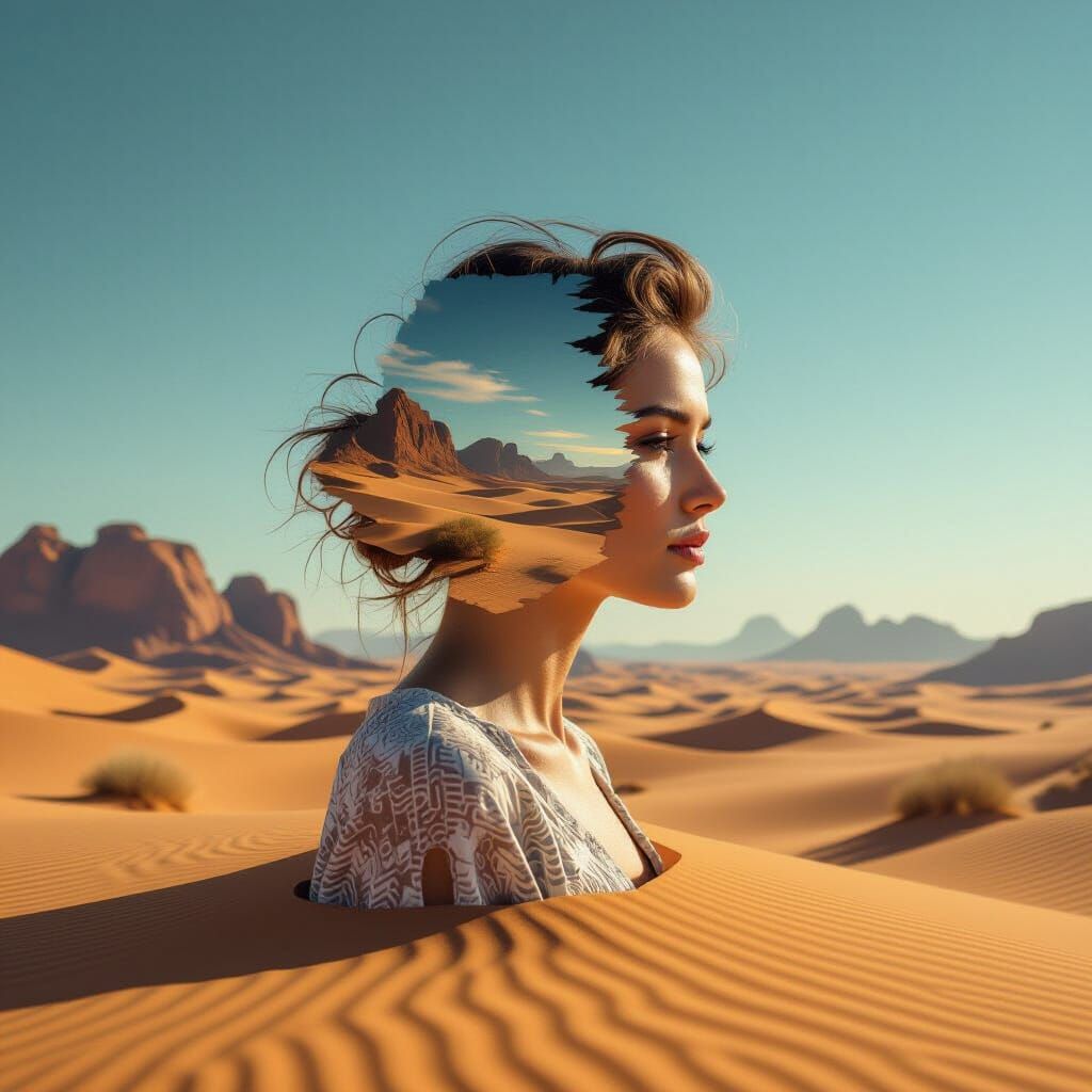 Surreal Desert Silhouette Defined by Nature