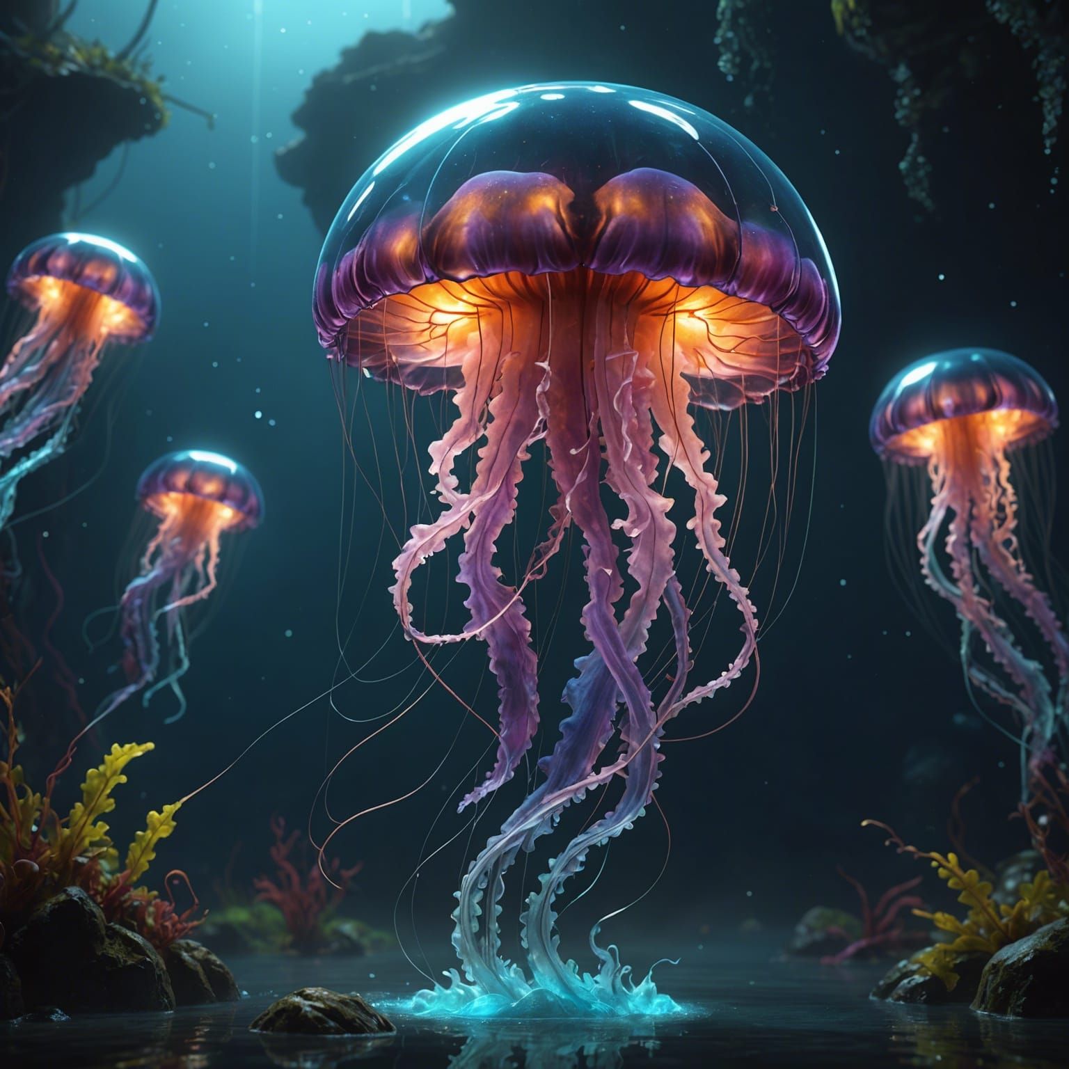 Jellyfish Sprite Lighting - AI Generated Artwork - NightCafe Creator