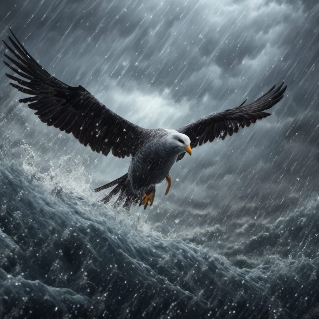 Albatross in a Storm: Hyperdetailed Concept Art