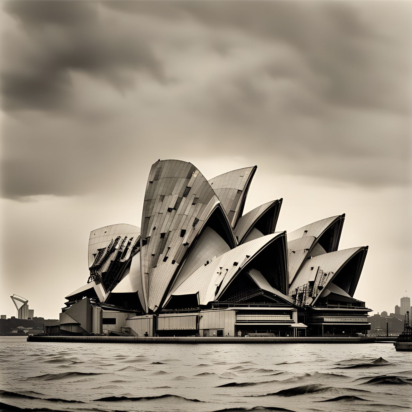 A very damaged & decaying Sydney Opera house after a Nuclear...