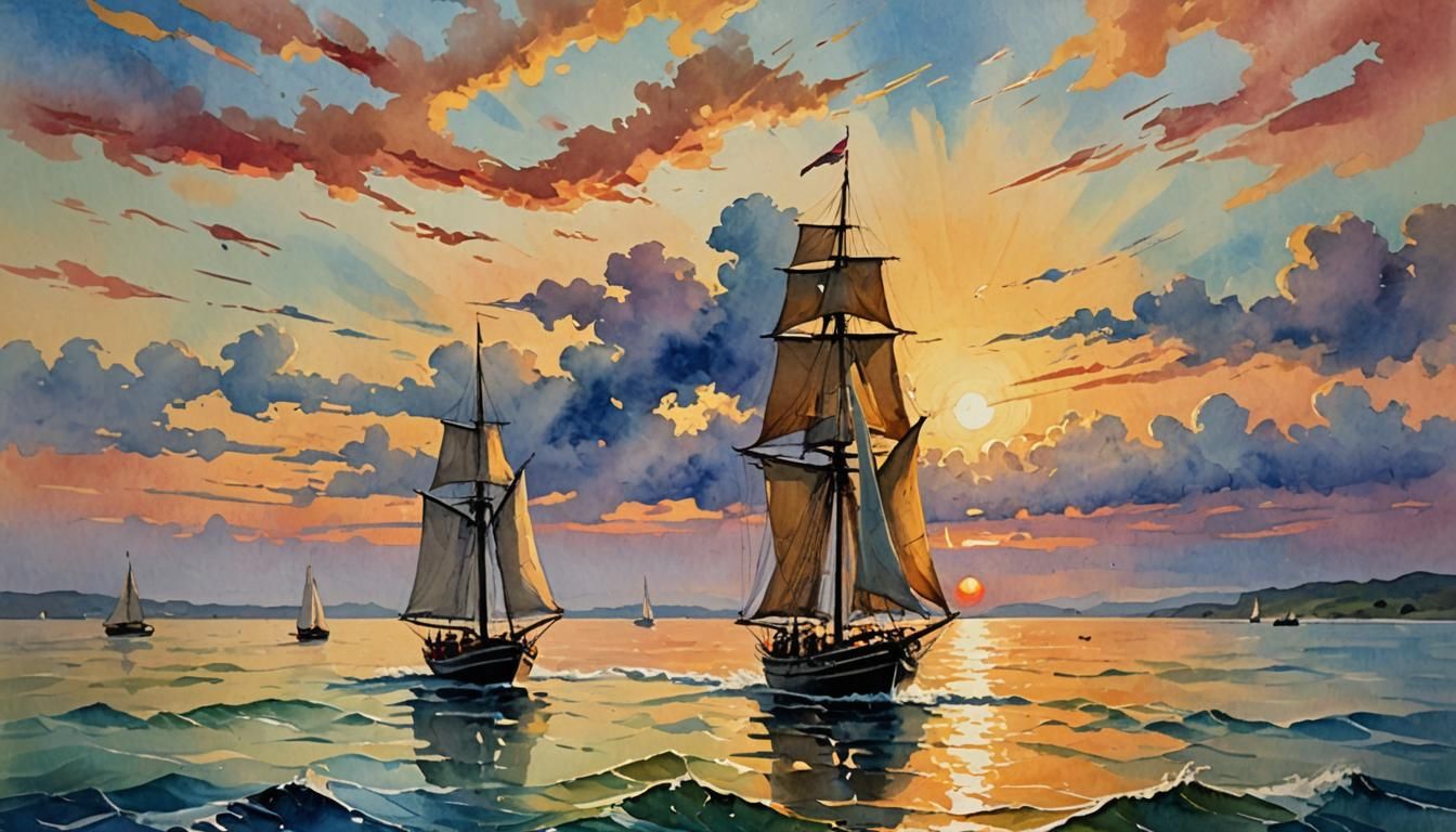 sailing into the sunset