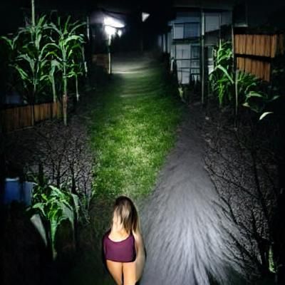Walking through backyards at night