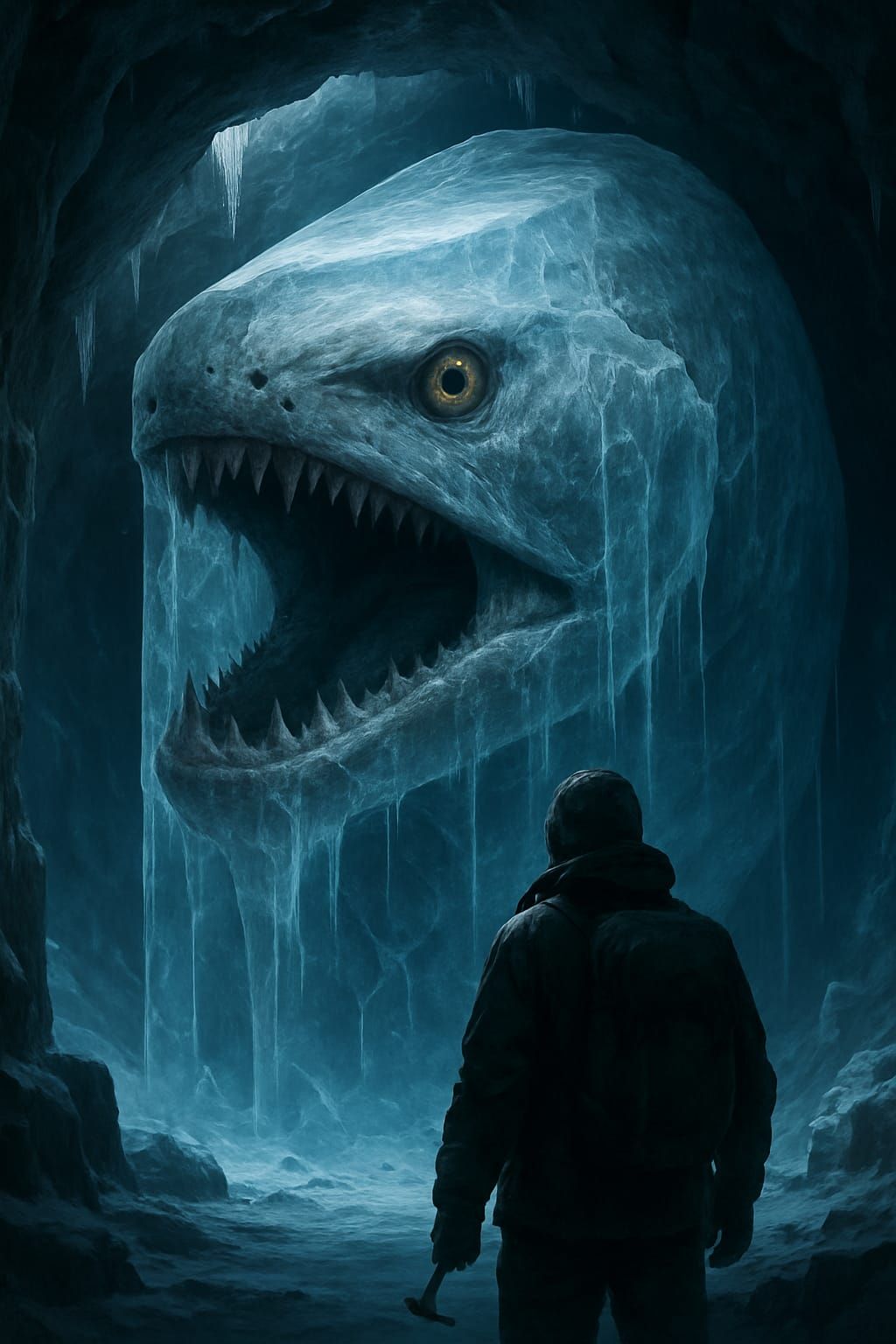 Terrifying horror creation I just made of a feral gargantuan moral eel trapped in the Antarctic ice is now ready to brea...