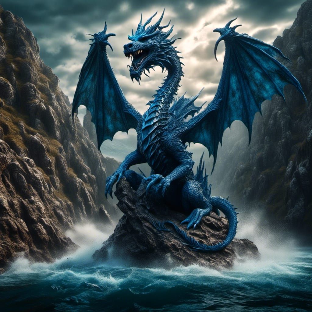 A blue dragon