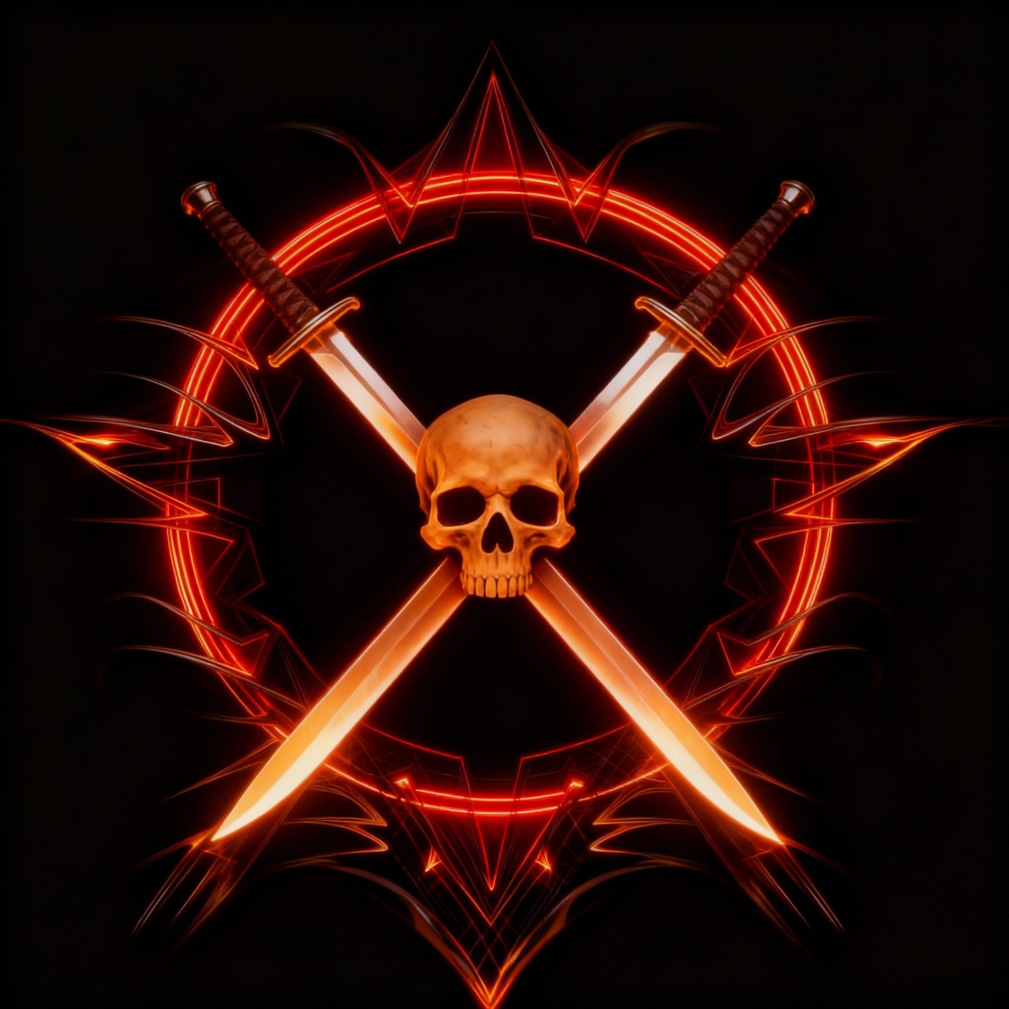 make a dragon logo with swords and keep it in that circle/ remove the skull