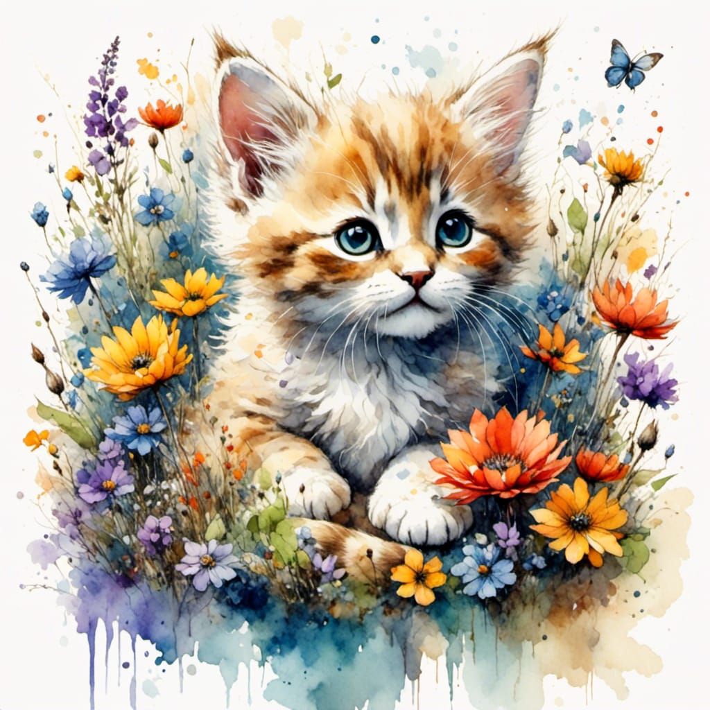 Watercolor Kitten