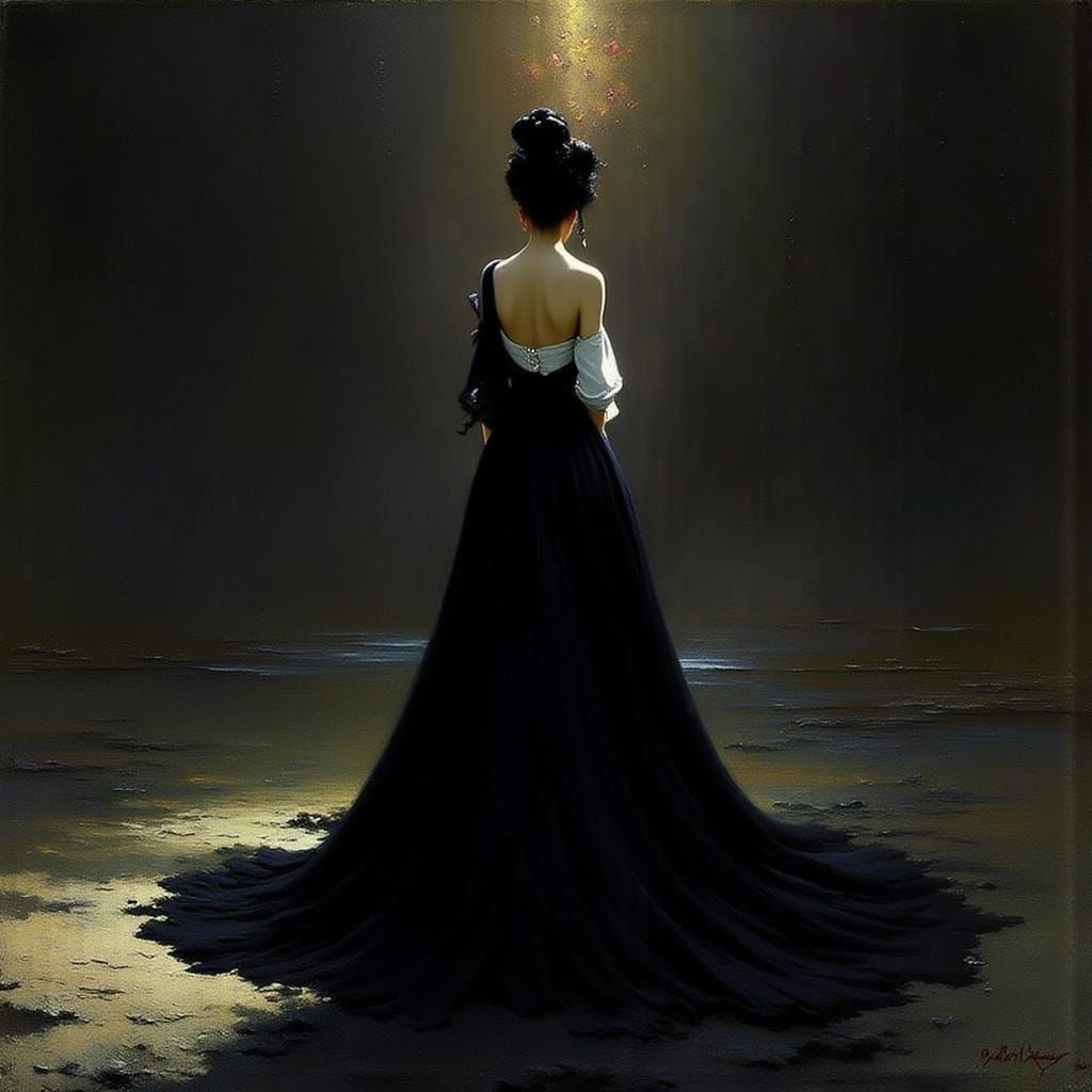 <lora:Black:1.0> <lora:96 Tears Flux:1.0> “ the emotional depth, elegance, and raw visual impact of black”