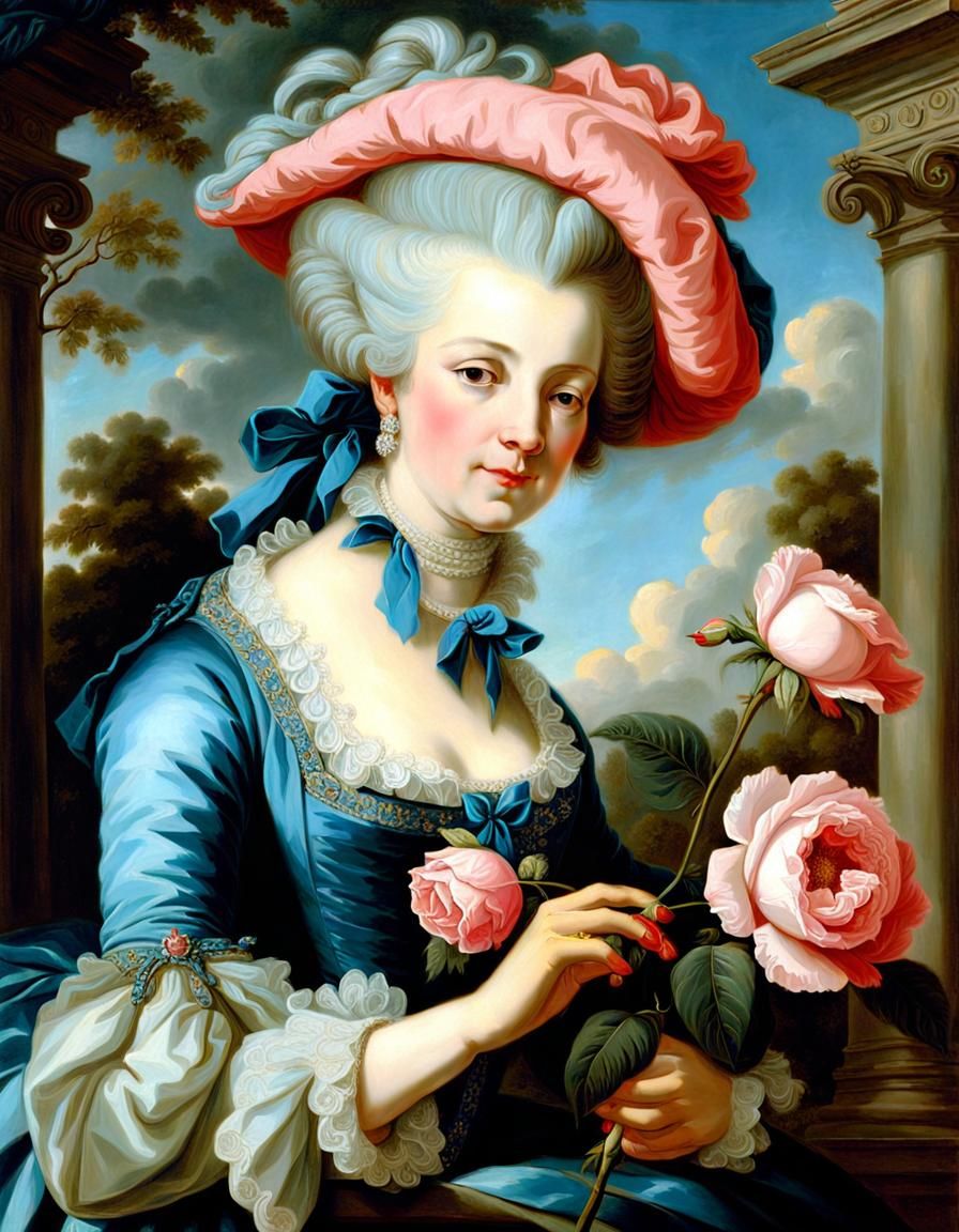 Portrait of Marie Antoinette with a Rose by 	
Élisabeth Louise Vigée Le Brun