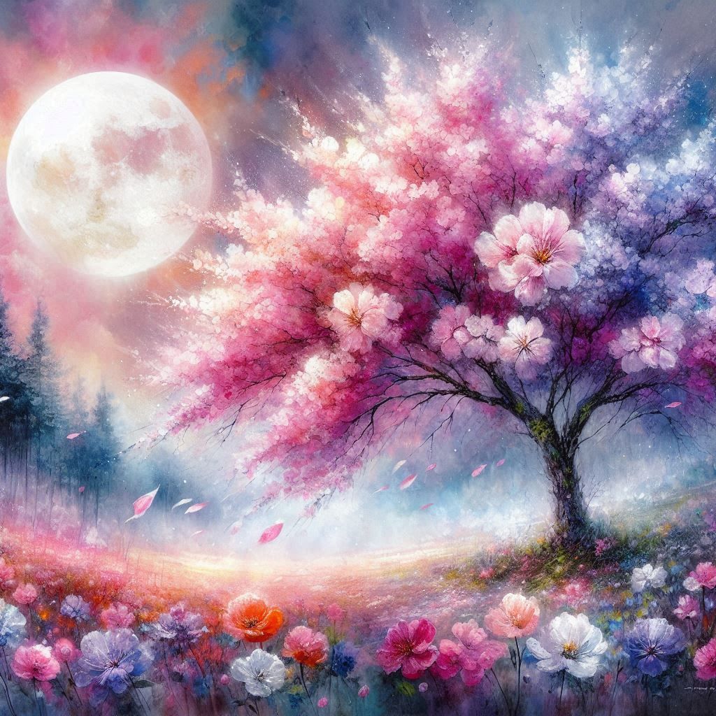 Moonlit Blossom Serenade  by @Nyein Crystal
