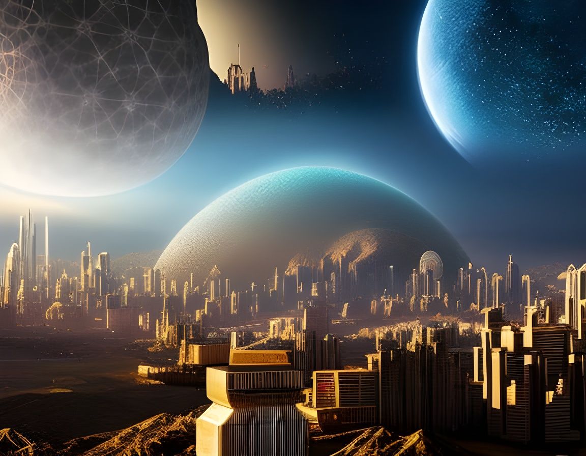 futuristic city in outer space - AI Generated Artwork - NightCafe Creator