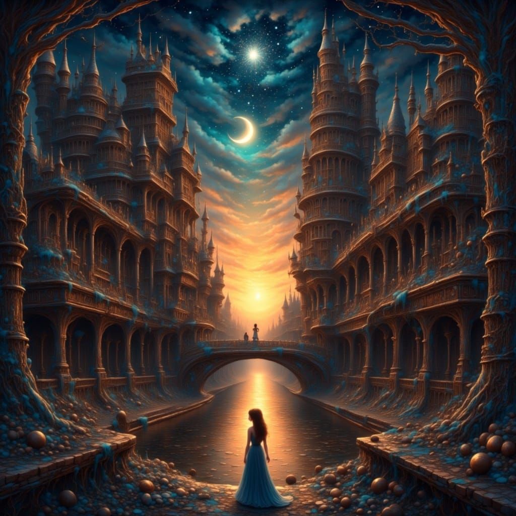 Through rust and sorrow, a light shines through
In starry dreams, she's renewed and true <lora:Oil Paint Cosmic:1.0> 