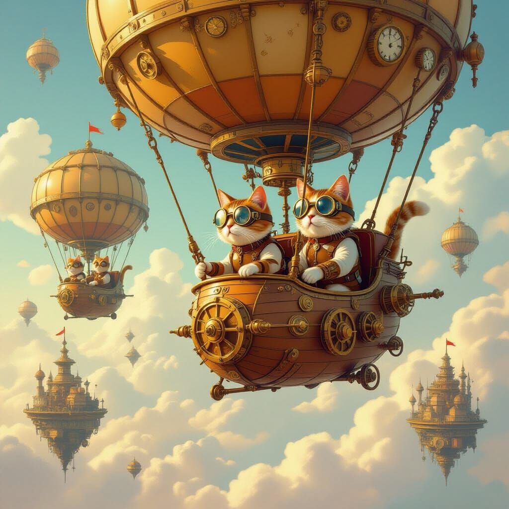 steampunk cats  by @Loumazen