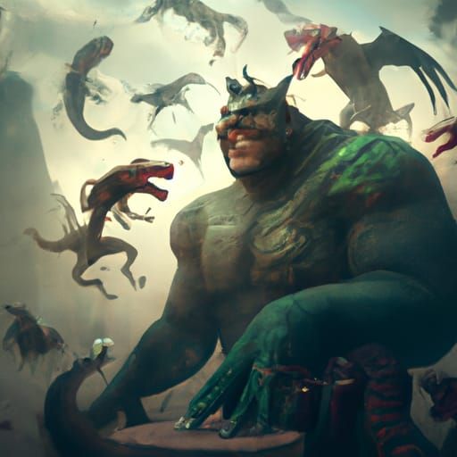 Man driven insane by nightmarish monsters surrounding him