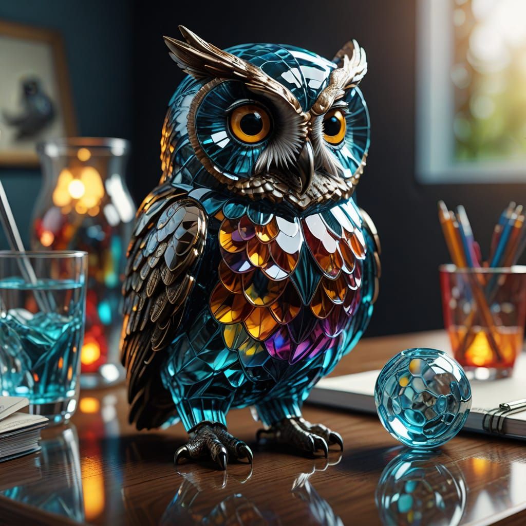 glass owl  by @Black Cat