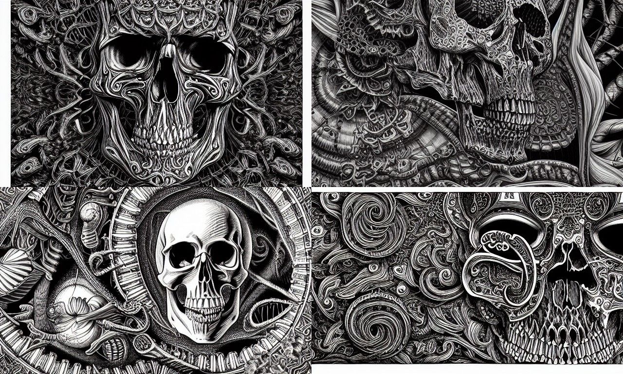 Intricate Skull Coloring Set Rnightcafe