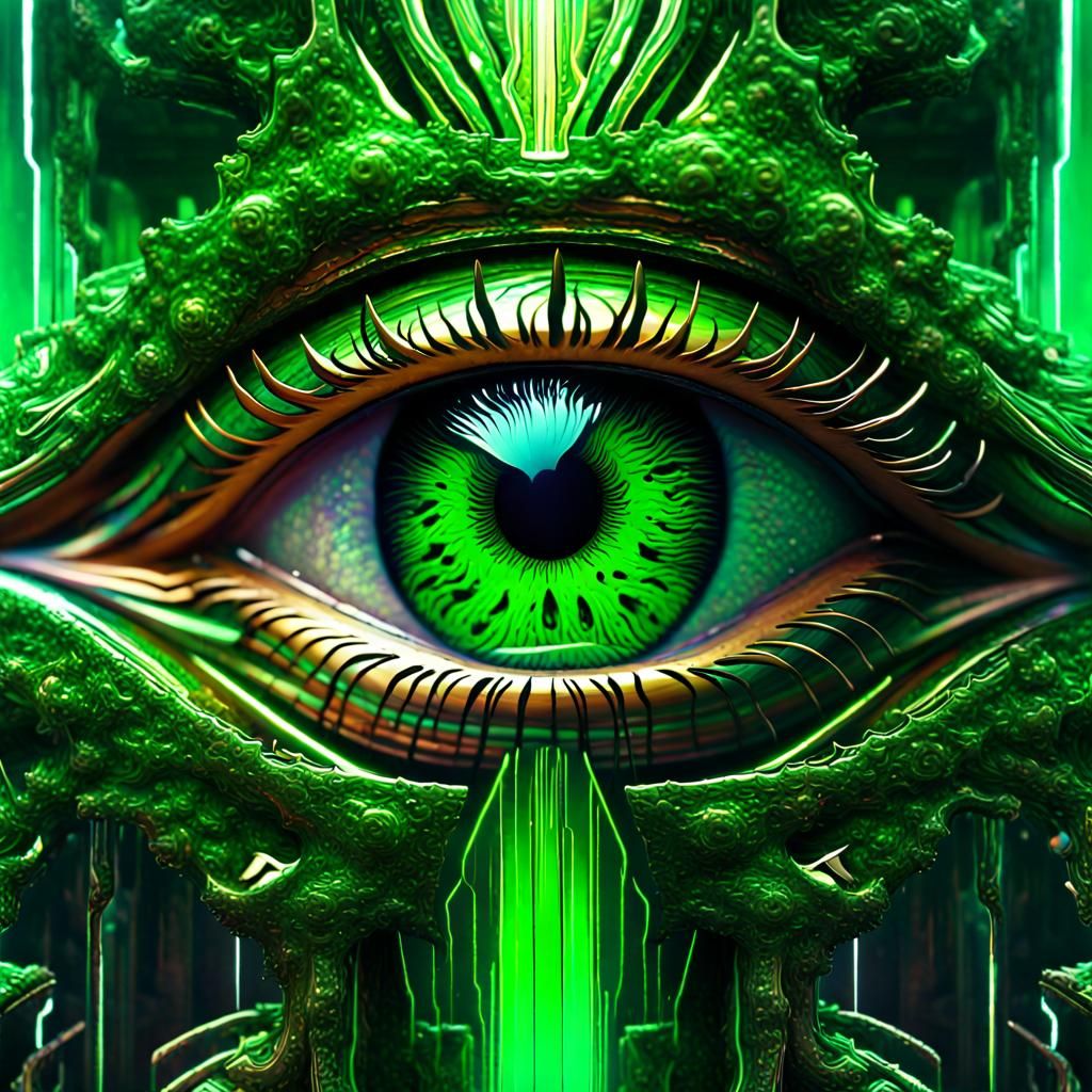 Eye See You  :: iridiscent Powerful Vivid Green Iris :: Surr...