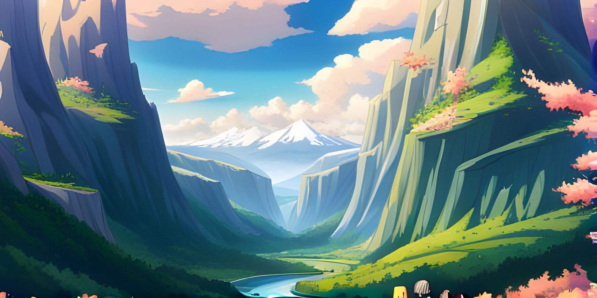 Premium Photo | Beautiful environment nature illustration in anime art  style background image