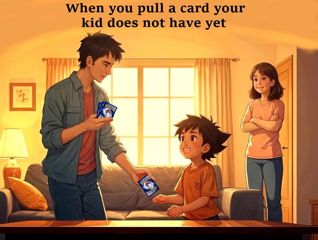 When you pull a card your kid doesnt have yet
