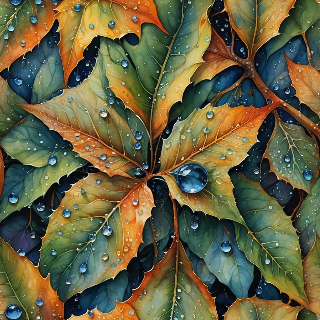 Beautiful dew drops shine in the morning light Je me souviens des