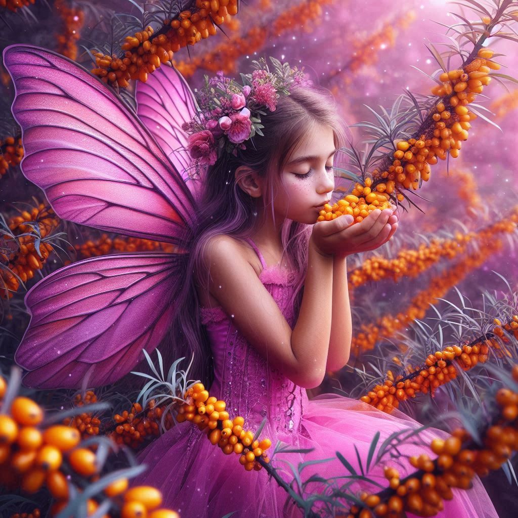 Fairy eating berries