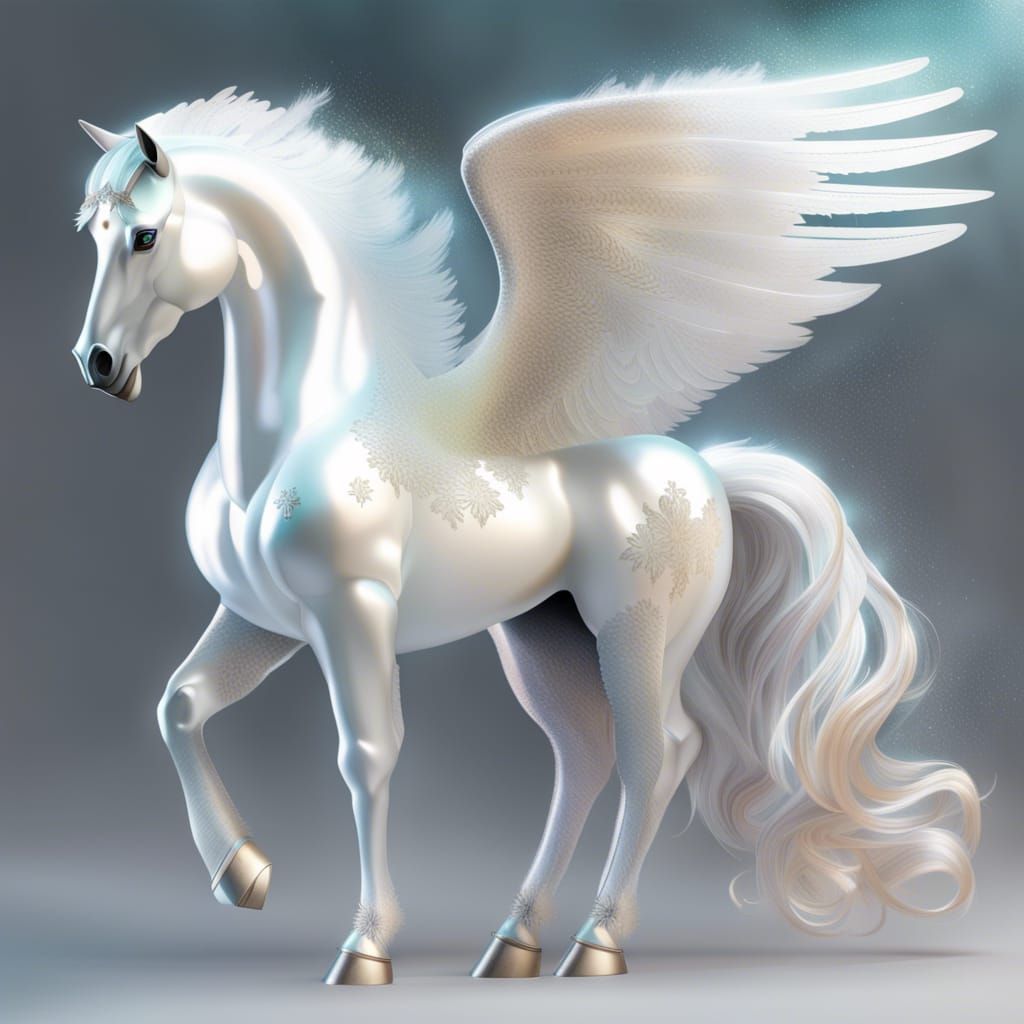 Pegasus in Pearl White  by @SueL