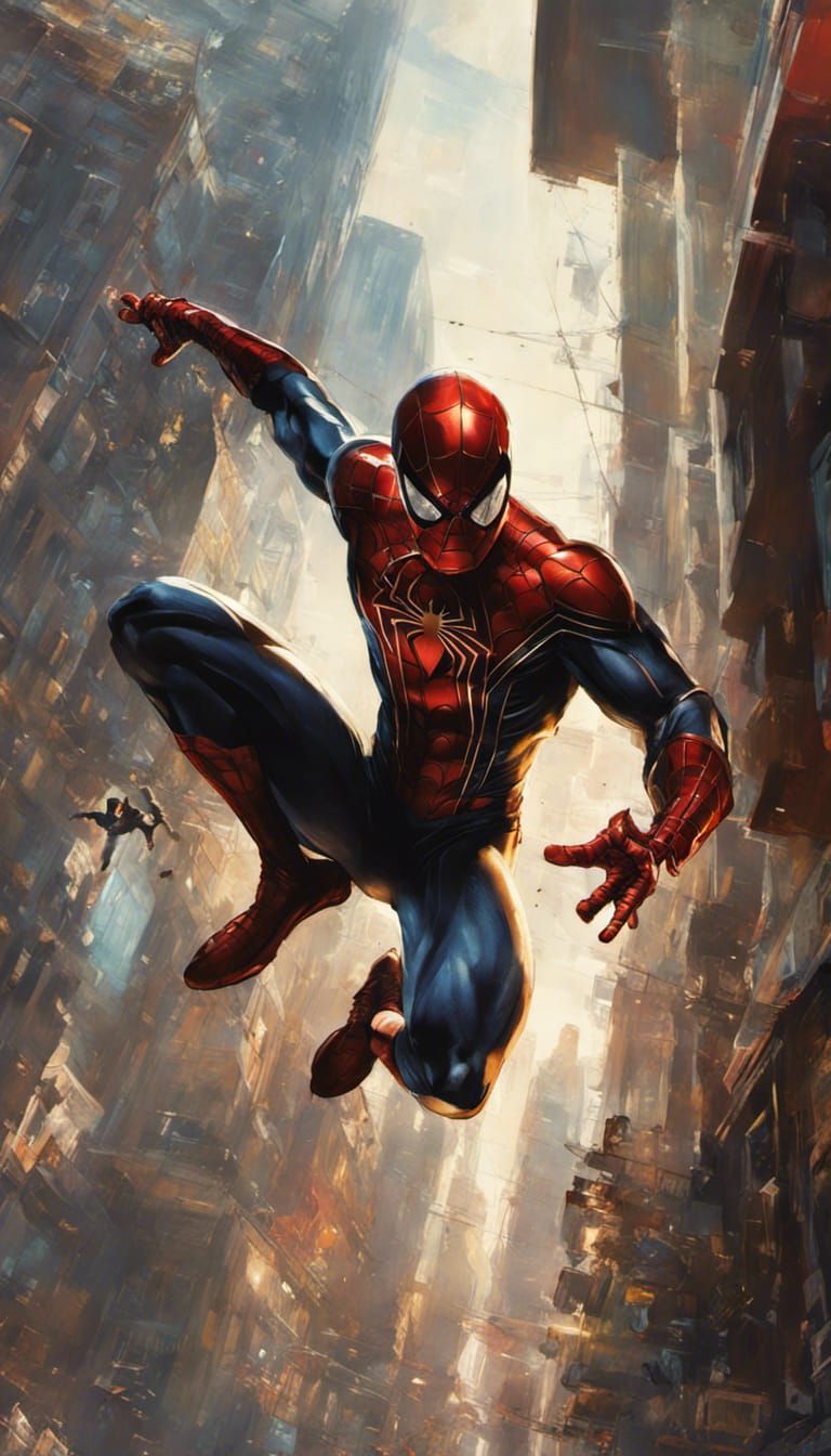 Spider Man in Action - AI Generated Artwork - NightCafe Creator