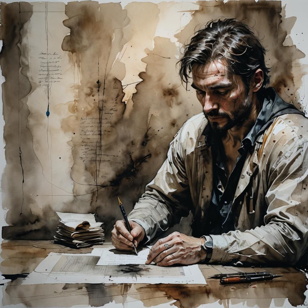 Man Writing  by @Ground_Pipitz_Jr