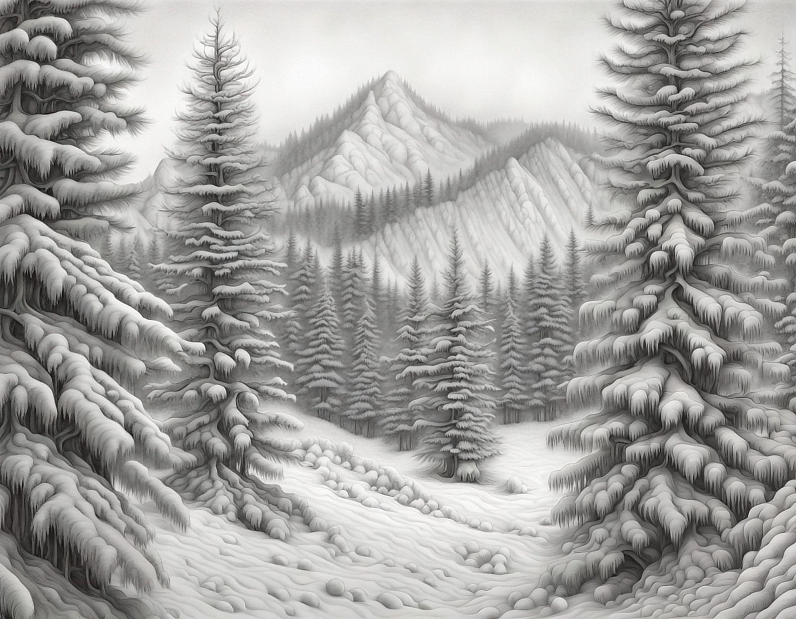 Fir Forest in Winter