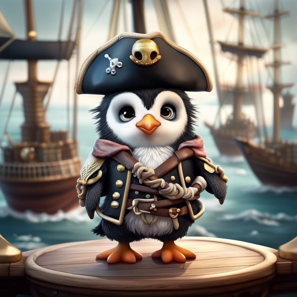 The pirate penguin    by @Mr Doodle