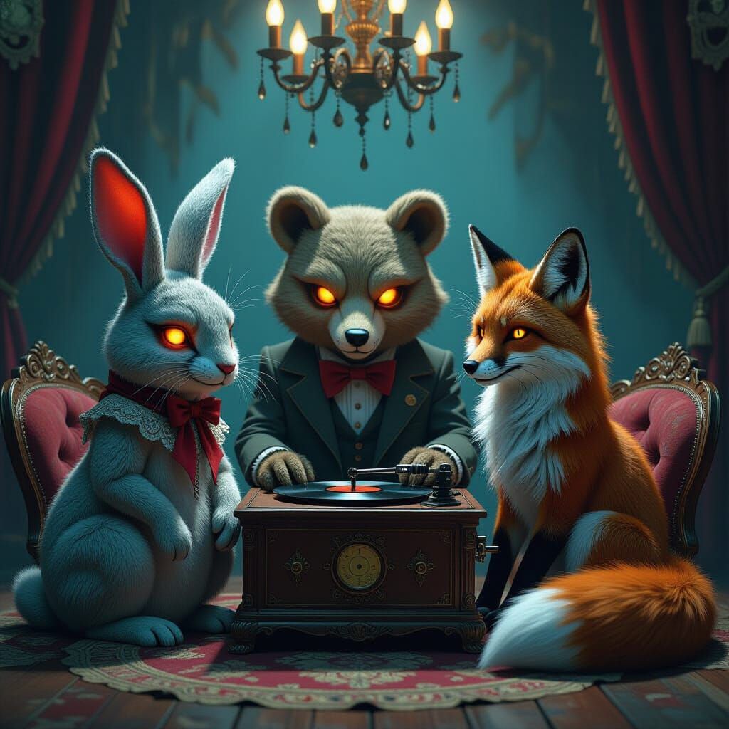 Eerie Victorian Parlor with Reanimated Toys