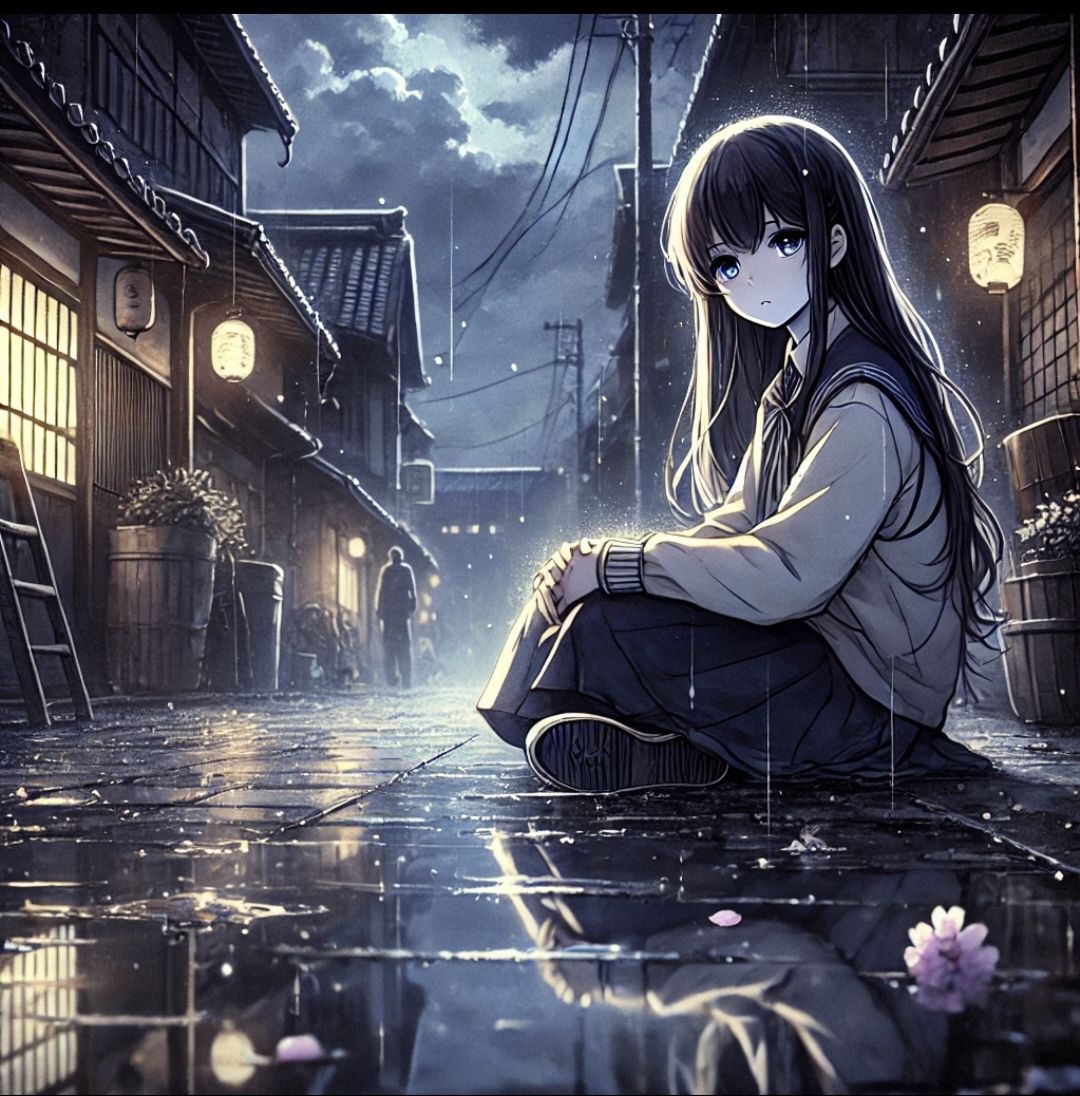 Sad anime girl   by @Freja Novalie