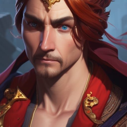 Fantasy Merchant Portrait in Digital Art Style
