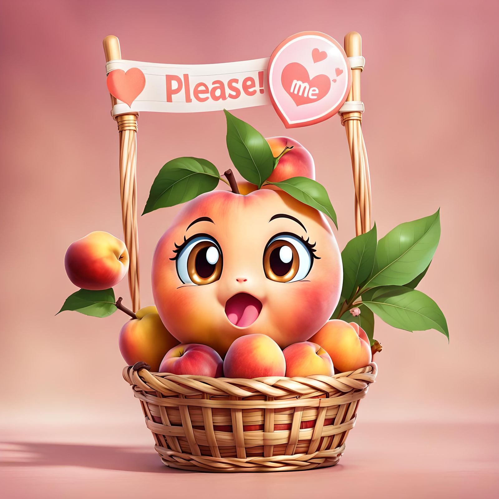 Please peach me! 🍑🧡 AI Generated Artwork NightCafe Creator