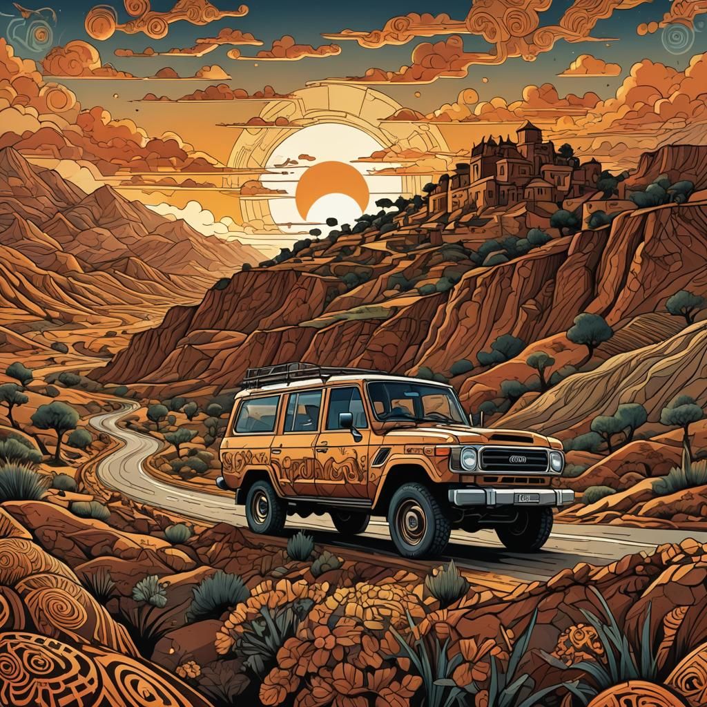 Road trip AI Generated Artwork NightCafe Creator