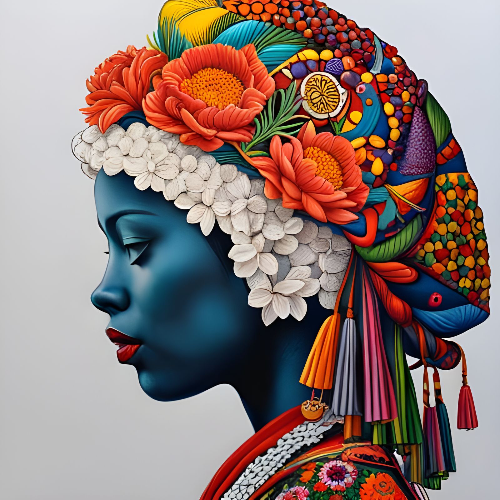 Ukrainian Girl Portrait with Floral Headdress