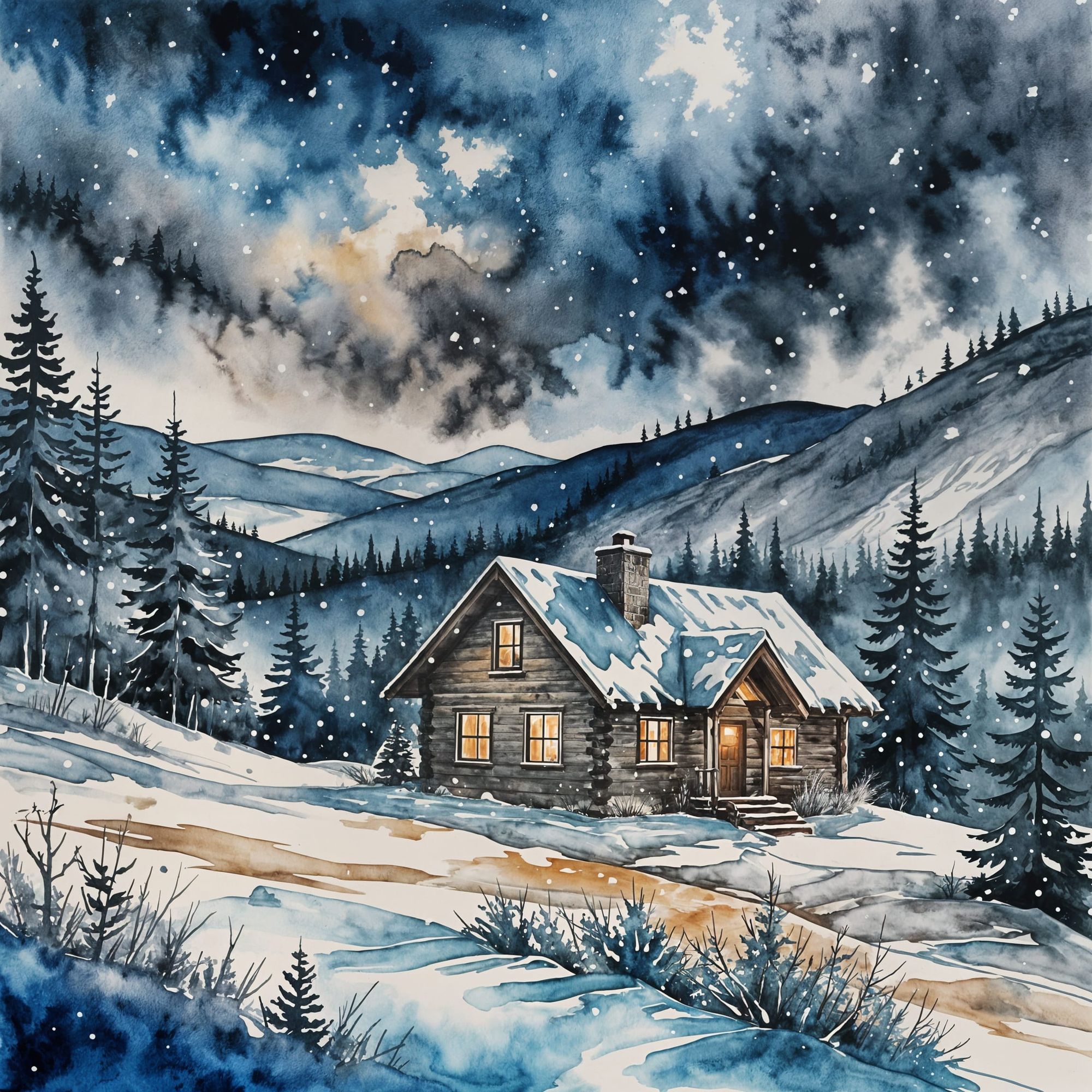 Hillside at the beginning of Winter