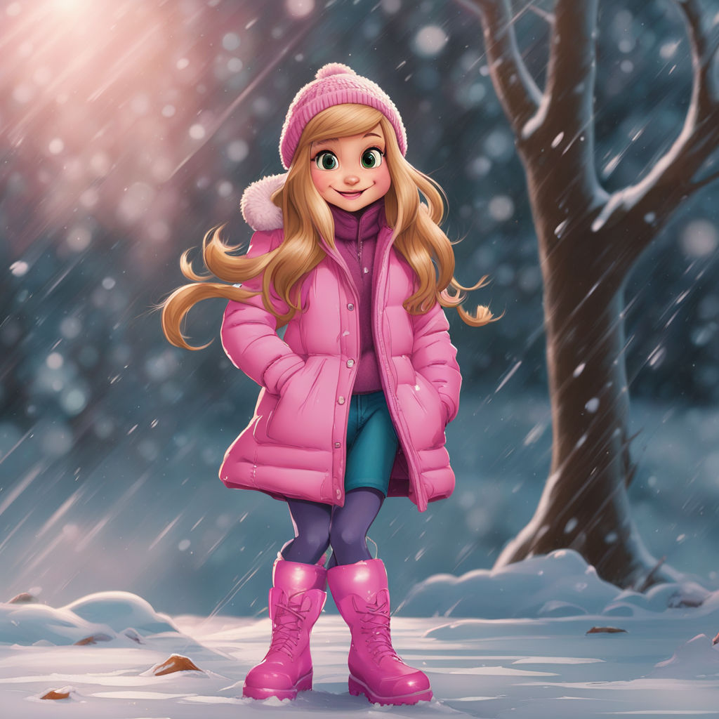 Human Brittany Miller, having some winter fun in the snow