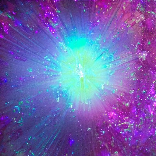 Blue Crystal On a Table Made of Purple Fire