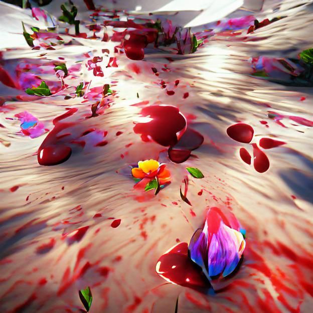 bleeding flower petals blood florist colorful art unreal eng...