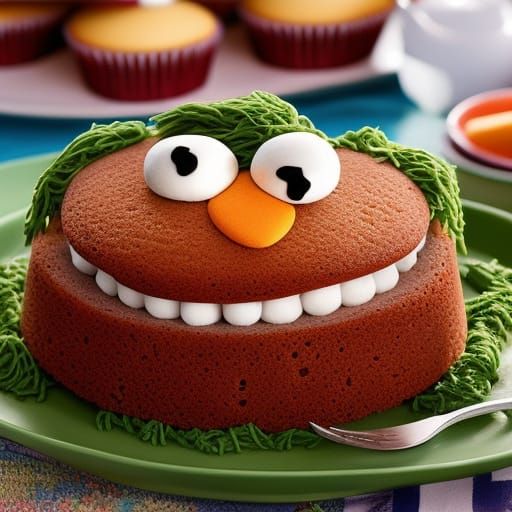 Muppet made of sponge cake