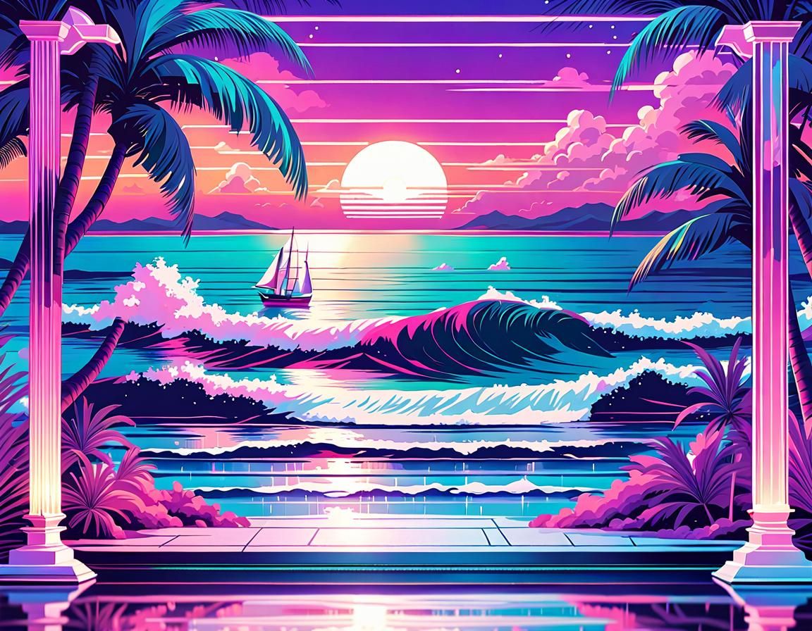 Vaporwave Boulevard   by @Mintcat