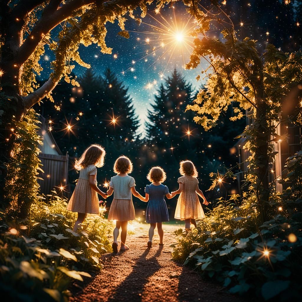 Children's Magical Garden Under the Stars