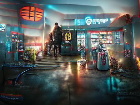 Cyberpunk Gas Station   AI Generated Artwork   NightCafe Creator